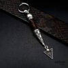 Celtic Spike earring, a leather and metal earring with a tribal theme, small hoop