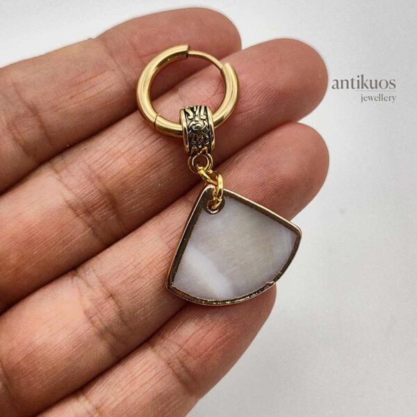 triangular shell pendant earring