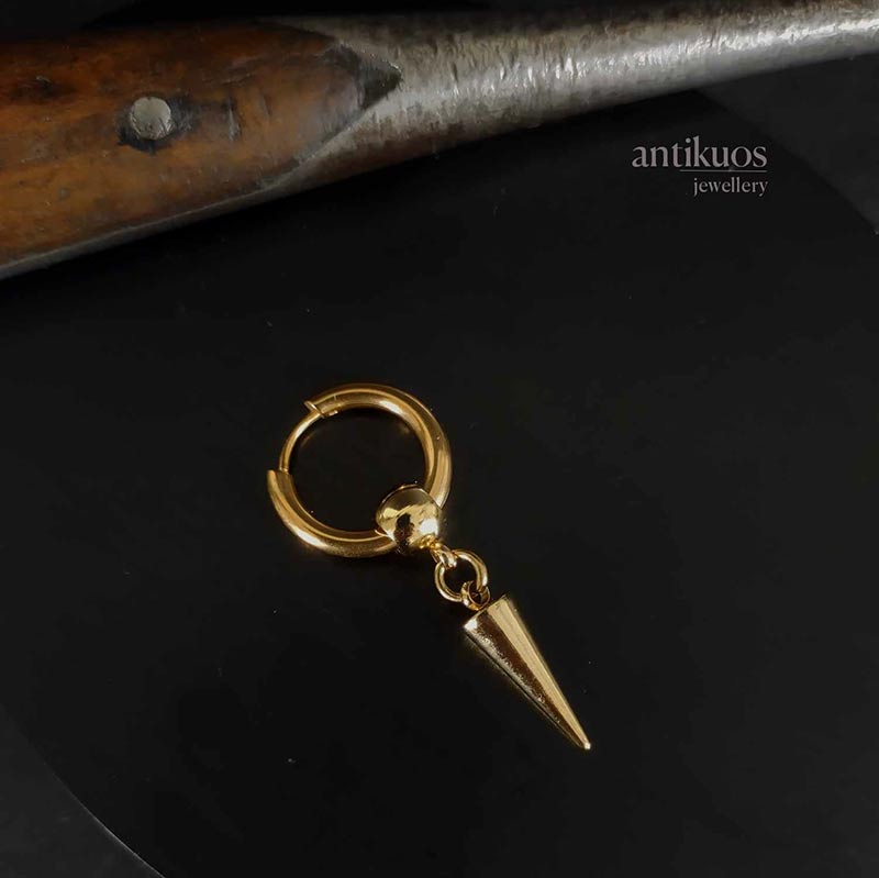 Gold spike earring