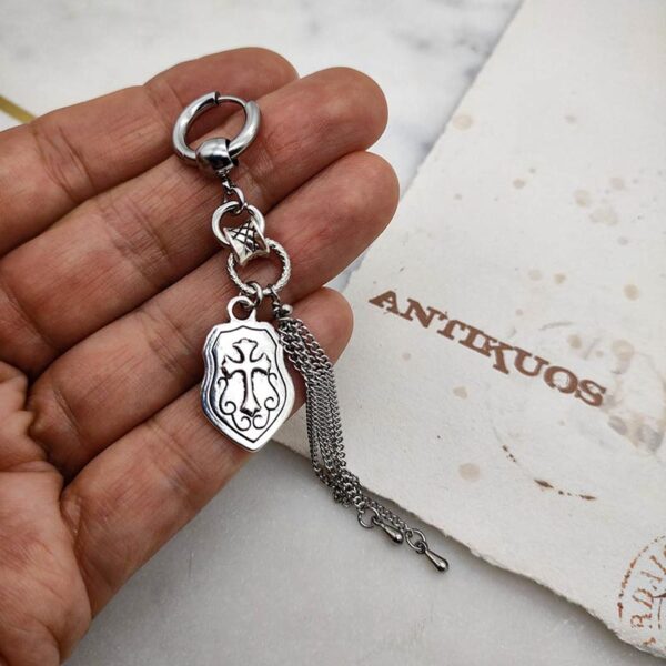 shield and chains earring