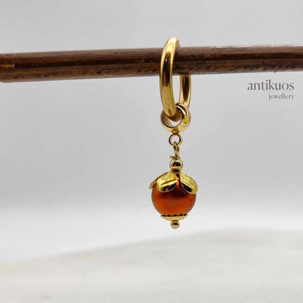 copper pearl earrring