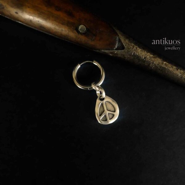 peace pendant earring with hook